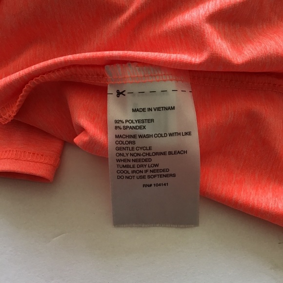REEBOK LONG SLEEVE NEON ORANGE  PERFORMANCE TEE XS - Picture 4 of 6